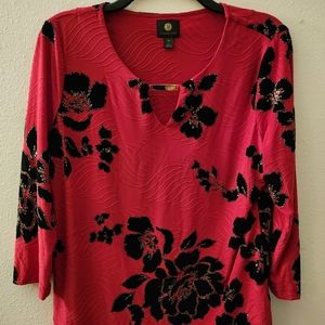 Long sleeve Blouse velvet print